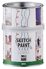 MagPaint - SketchPaint, Gloss White - Whiteboard Paint - Water-Based VOC Free Paint - Suitable for Workplaces, Offices, Classrooms and Children's Bedrooms - 3m² Coverage, 0.5L