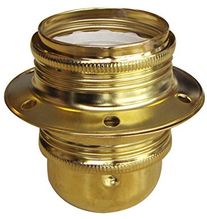 Tibelec 815130 - Zoccolo in acciaio ottonato per lampadina + vite E27, colore bronzo