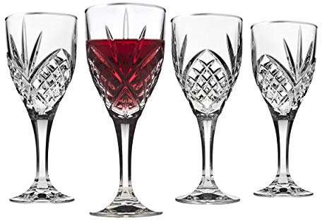 Godinger Wine Glasses, Stemmed Wine Glass Goblets - Dublin Platinum - 9oz, Set of 4