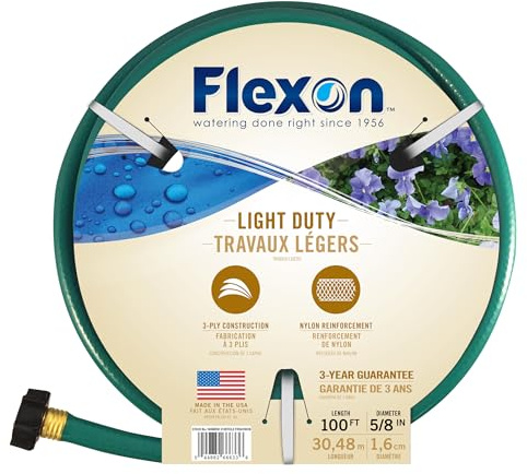 Flexon FR58100 5/8-Inch x 100-Foot 3-Ply Light Duty Garden Hose,Green