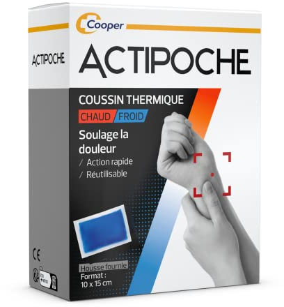 ACTIPOCHE - Coussin thermique - Thermothérapie - Contractures musculaires et douleurs articulaires - Petit modèle - 10x15 cm - Gel - 1 unité