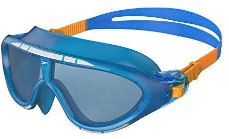 Speedo Unisex Erwachsene Biofuse Rift Schwimmbrille | Schwimmbrille | Anti-Beschlag | Einfache Anpassung | Wasserdicht Schwimmbrille, Blau/Orange, Einheitsgröße