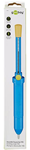 goobay 51202 Pompe à dessouder HQ boîtier plastique avec pointe téflon antistatique/Aspirateur de soudure/Aspirateur de soudure/Pompe d'aspiration/Dessoudage/bleu