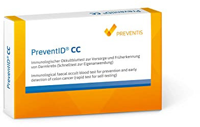 PREVENTID® CC | Schnelltest zur Darmkrebsvorsorge | Sehr präzise 99% Spezifität | (1 St.) Stuhltest zum Nachweis von Okkultblut | Ergebnis in 10 Minuten