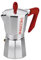 Pedrini 9085 Kaffettiera-9 TZ (450 ml), Aluminium, silber / rot, 9 tazze
