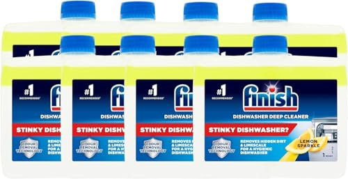 Finish Dual Action Dishwasher Cleaner Lemon Sparkle 250 ml (Pack of 8)