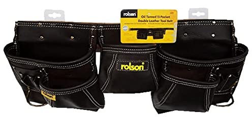 Rolson 68870 Twin Pocket Leather Single Tool Pouch