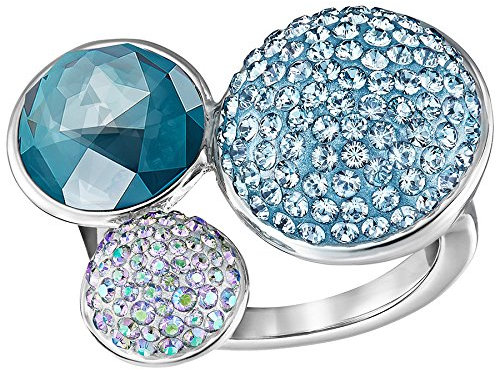 Swarovski Damen-Ring Platiniert Kristall blau Rundschliff 5257537