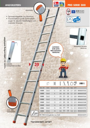 SCALA SEMPLICE D'APPOGGIO EUROSCALA GENIA 411CM.