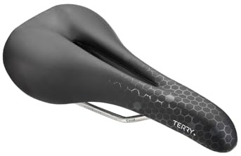 Terry Fly Ti Gel Saddle - Men Bike Seat - Flexible & Comfortable Bicycle Seat - Waterproof Leather - Black Gray,