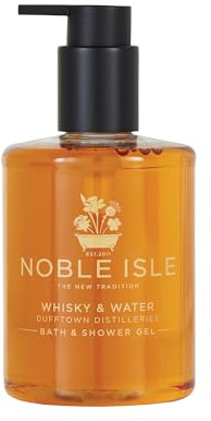 Noble Isle Whiskey & Water Bath & Shower Gel | Luxury Mens Body Wash with Fine British Fragrance Oils | Vegan Body Wash & Paraben Free Body Wash (8.45 oz)