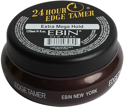 EBIN NEW YORK 24 Hour Edge Tamer Extra Mega Hold 120 ml Strong Edge Control Gel, No Flaking, Sleek Smooth Finish, Long Lasting, Argan & Castor Oil