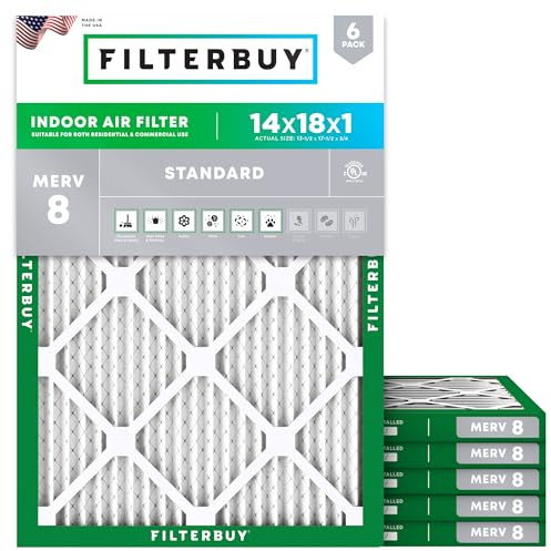 Ugnsfilter/luftfilter - AFB Silver MERV 8 (6 pack) 14x18x1 Merv 8