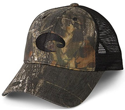 Costa Del Mar Trucker Hat, Mossy Oak New Break Up Black + Black, One Size US