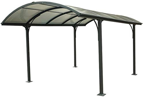 Carport aluminium toit 1/2 rond gris anthracite Variante Sans montage
