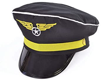 Bristol Novelty BH446 Pilotenmütze, für Herren, schwarz, Einheitsgröße Halloween