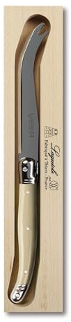 Laguiole Cheese Knife in Wooden Gift Box, Produced in France, Cream Handle