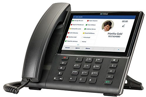 Mitel 6873 SIP Phone Schnurgebundenes Telefon, VoIP Bluetooth, PoE Farbdisplay Schwarz