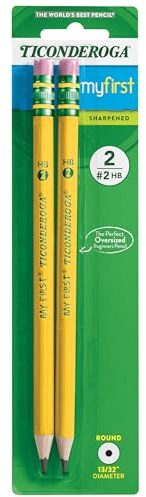 Ticonderoga My First Wood-Cased Pencils, 2 HB Soft, Pre-Sharpened, Yellow, 2 Count