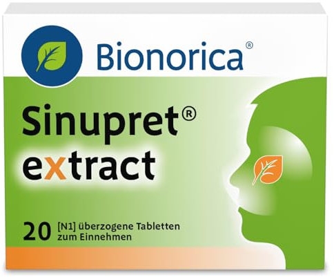 Sinupret® eXtract – stark bei Nasennebenhöhlenentzündung mit Schnupfen. Löst den Schleim, öffnet die Nase und befreit den Kopf mit der Kombination aus fünf Pflanzen, 20 überzogene Tabletten