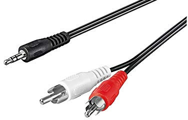 Goobay 51650 Câble Adaptateur Audio AUX, Prise Jack 3.5mm vers Cinch Mâle Stéréo, CU, Noir, 3m Longueur de Câble