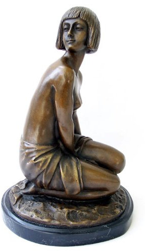 Konst & Ambiente Art Deco Bronsfigur Akt Skulptur Asi Signerad Amedeo Gennarelli Figur i Brons