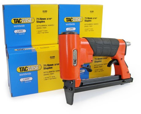 TACWISE 1189 Grapadora Neumática (compresor de aire no incluido), 8mm, Set de 6 Piezas