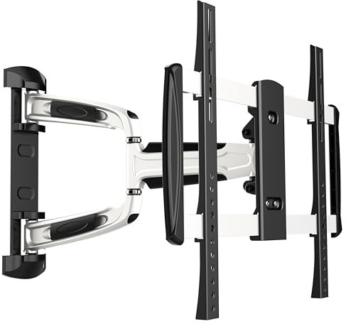 RICOO Support Murale TV 32-65 S0644 (81-165cm) Orientable Inclinable Rotatif Universel Fix ation Mural Écran Incurvée VESA 400 x 400 Argent