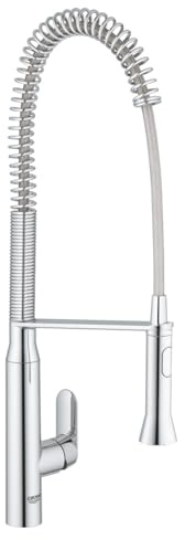 GROHE K7 Mitigeur de Cuisine, Bec Professionnel Haut, Inverseur 2 jets (Laminaire/Pluie), Rotation 140°, Chromé, 32950000 (Import Allemagne)