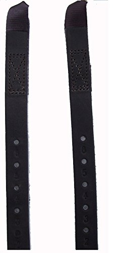 Thorowgood Saddle Replacement Leather Girth Straps & Girth Guards1 Pair Black Or Brown Easy DIY Replacement (Black)