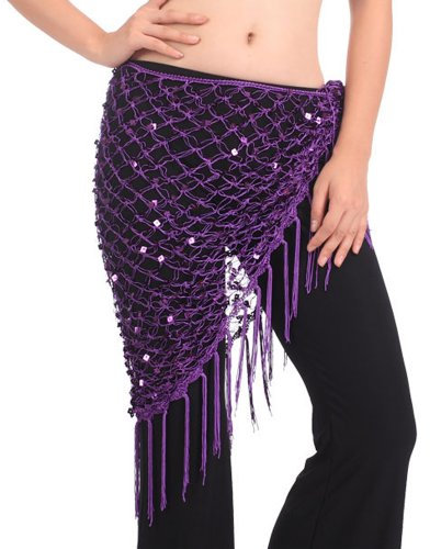 BellyLady magdans höftduk egyptisk triangelhalsduk magdans kjol tillbehör, Lavendel, one size