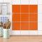 Badezimmerfolie I Motiv-Folie Sticker Aufkleber Fliesen überkleben Dekorfolie Badezimmergestaltung I 15x15 cm Farbe Orange Dark - 9 Stück