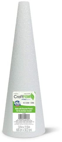 FloraCraft CraftFōM Cone 3.8 Inch x 11.9 Inch White