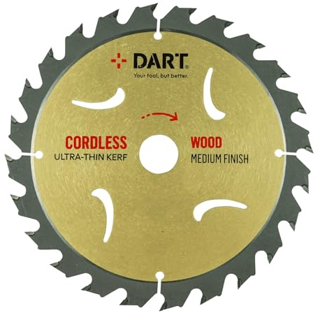 DART ATB Wood Saw Blade 165Dmm x 20B x 24Z - Wood Cutter Blades for Cordless Circular Saws/Rip Saws -TCT Saw Blade with Anti-kickback - Thin Kerf Circular Saw Blades