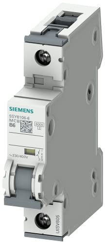 SIEMENS - Siemens 5SY61066 Leitungsschutzschalter 6kA B6 1P in 1TE 230/400V, MCB, Sicherungsautomat