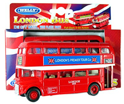 London Double Decker Red Bus Model (Pull Back & Go Action) Made of Die Cast Metal and Plastic Parts
