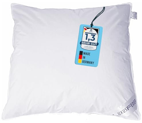 Luxusfeder Kinderwagendecke 100% Daunen 80x80cm für Sommer & Winter - Daunenkissen mit Baumwolle Bezug - 300g - Babykissen & Baby Bettdecke für Kinderwagen