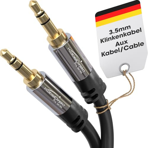 KabelDirekt – Jack Cable, 3.5mm Aux/Audio Cable – 1.5m – Available in 0.3m to 10m – Suitable for Headphones – Mobile Phone – PC & Laptop Audio – Car – HiFi – Stereo, black