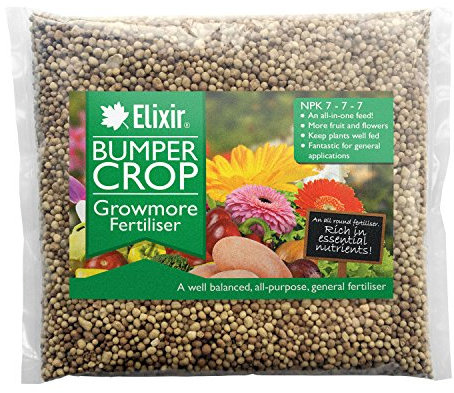 Elixir Gardens 20kg Bag Growmore 7-7-7 | General Multi-Purpose Blended & Balanced Plant Food & Fertilizer | Treats 500 sq. meters