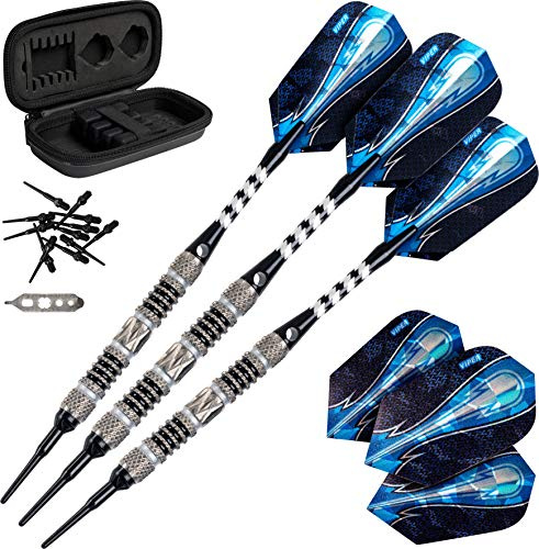 Viper by GLD Products Astro 80% Tungsten Soft Tip Darts with Storage/Travel Case, Black Rings, 18 Grams (21-3279-18)