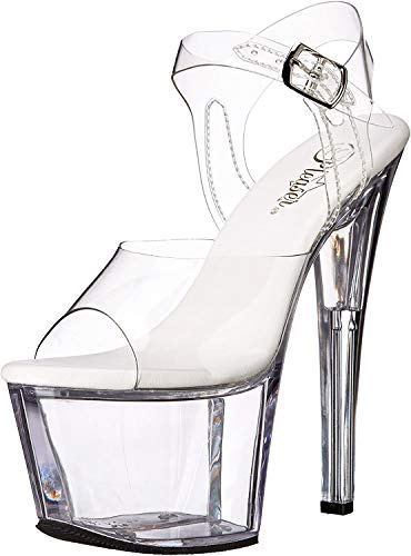 Pleaser Damen SKY-308VL Offene Sandalen, Transparent (CLR/CLR)