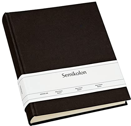 Semikolon 351008 Foto-Album Classic Medium - 21,6 x 25,5 cm - 80 Seiten cremefarben, für 160 Fotos - black schwarz