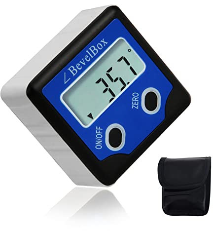 GAIN EXPRESS Digitaler Winkelmesser, Digital Wasserwaage Bevel Box mit LCD Display, IP54 Digitaler Winkelmesser Neigungsmesser 360°-Flip-Screen (Batterie enthalten)