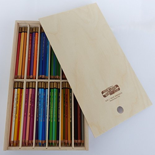 Polycolor 72er Set KOH-I-NOOR Künstler Farbstifte im Holzkasten/Schiebeschachtel