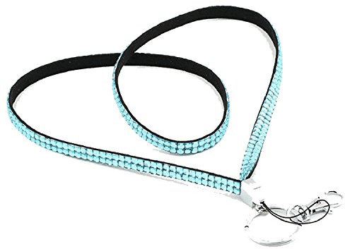 Bodhi2000 Schlüsselband mit Strasssteinen, glänzend, für Ausweis, Handy, Schlüsselhalter Gr. Einheitsgröße, himmelblau