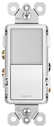 Legrand radiant NTL873WCC6 15 Amp Combination Adjustable LED Night Light and 3-Way Decorator Rocker Switch for Hallways or Kids Bedrooms, White (1 Count)