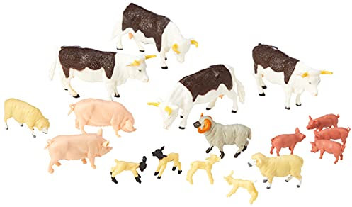 Britains 43096 - Bauernhoftiere - gemischtes Set - Modell 1:32 - kleine Spielfiguren Tierfiguren Farm-Tiere für den Bauernhof Modellbau - Spielzeug farm animals - 17 Figuren