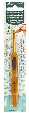 clover 1007/G Soft Touch Crochet Hook: 4.00mm, Other, Multicoloured, 4mm
