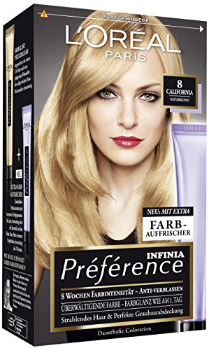 L'Oréal Paris Préférence Coloration Naturblond 8, 3er Pack (3 x 1 Colorationsset)