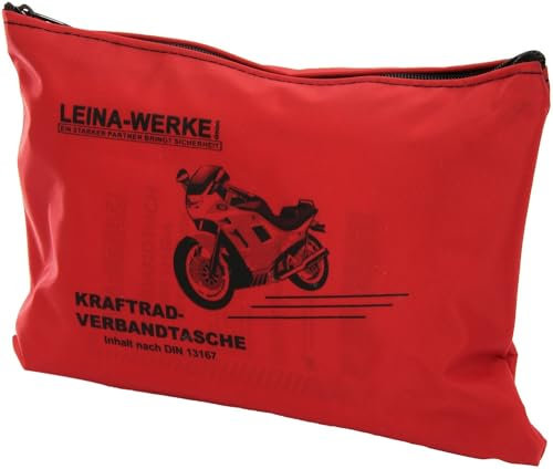 Leina 17000 Kit di Pronto Soccorso Moto Tipo I Senza Velcro, Rosso/Nero
